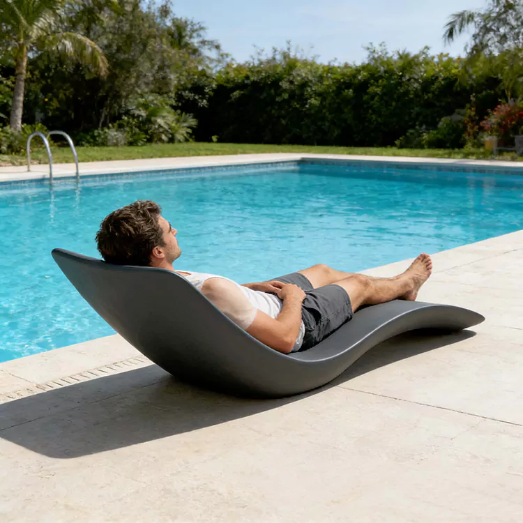 Fiberglass Waterproof S Shaped FRP Sun Lounger