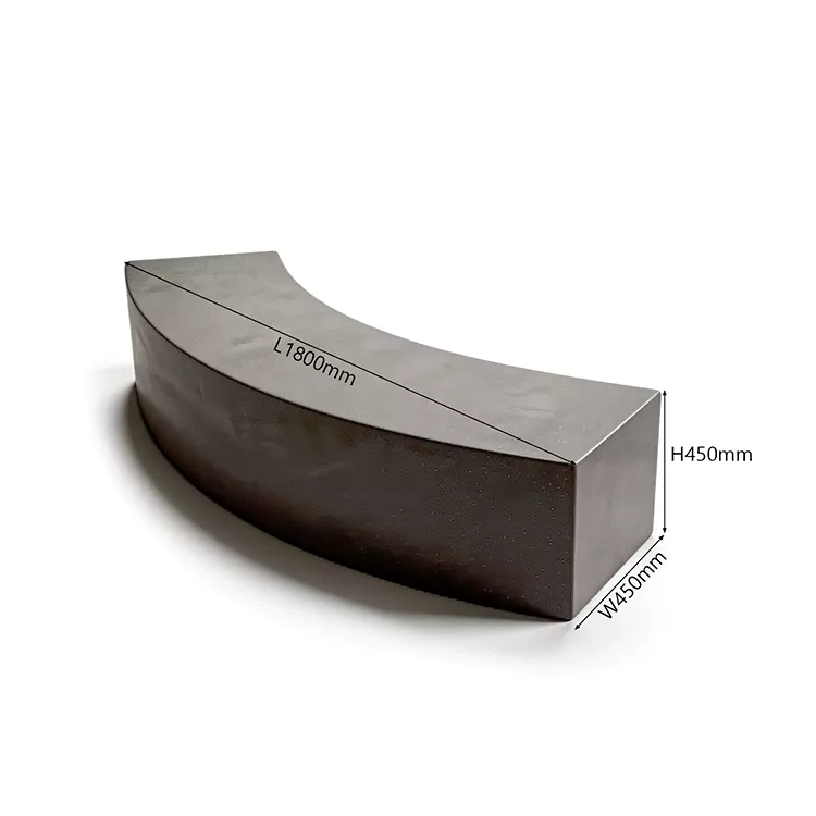 C Shaped FRP Outdoor Bench with Round Table