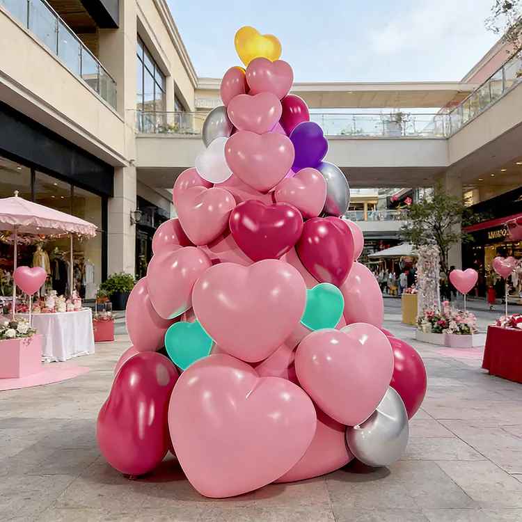 GRP Heart Shaped Stacked Balloon Sculpture