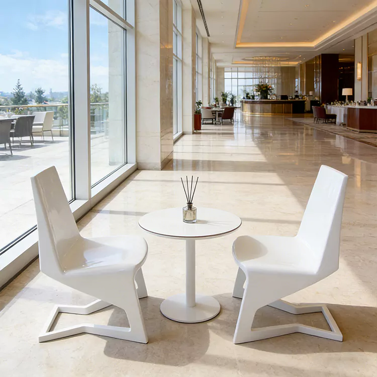 Modern Z Shaped Cantilever FRP Accent Kursi